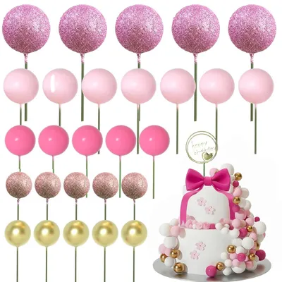 Bal Cake Topper, 50 Stück, 5 x 5 x 5 cm, Geburtstag