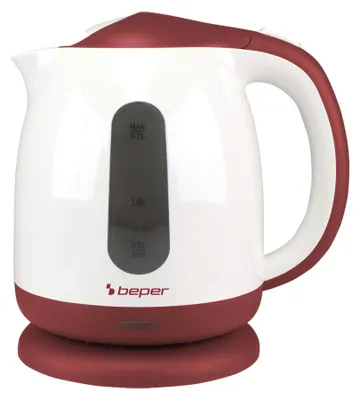 Productafbeelding van Beper P101BOL100, draadloze waterkoker, kunststof behuizing, inhoud 1,7 liter, 2200 watt, 360° voet, automatische uitschakeling bij droogkoken, kalkfilter