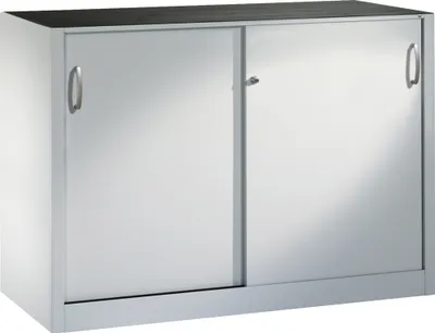 Produktbild von CP Schiebetürenschrank B1600xT500xH1000 mm RAL 7035, 2 Fachböden mit Mitteltrennwand CP