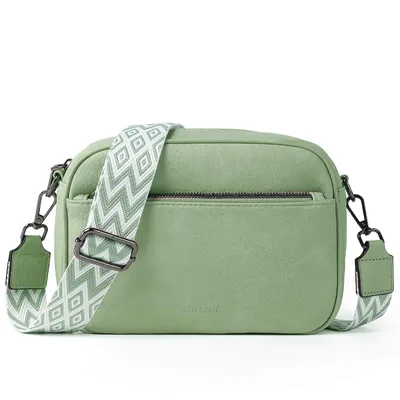 Produktbild von Umhängetasche Damen Handy Schultertasche, Kunstleder Crossbody Umhängetasche Drei Reißverschlussfächern mit Verstellbar Abnehmbar Schultergurt
