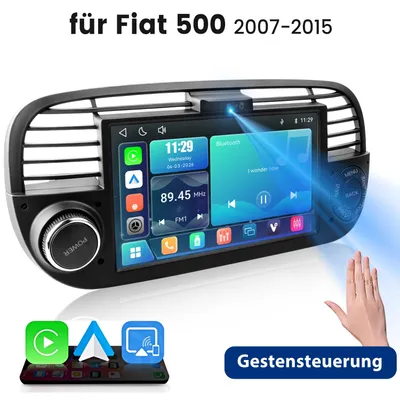 Produktbild von Carplay android auto 7" Geeignet Autoradio Für Fiat 500 2012-2017 Gestensteuerung Navi BT FM SWC RDS