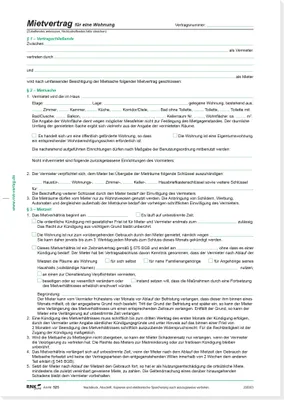 Image de Formulaire de contrat Contrat de location d'appartement - 10 pièces, DIN A4, 210 x 297 mm, 3 B