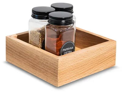 Imagen del producto de Caja de almacenamiento de madera Creative Deco, 15 x 15 x 5 cm