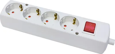 Immagine prodotto di Presa di corrente portatile 4x 230V Schuko bianco con interruttore