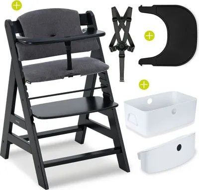 Produktbild von Hauck Hochstuhl Alpha Plus Black - im Sparset inkl.