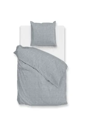 Produktbild von ZO!Home Flanella di Lino Bettwäsche 135 Denim Bettwäsche 1 x Bettbezug 135x200 + 1 x Kopfkissenbezug 80x80 Denim Uni blau