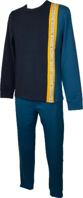 Produktbild von Schlafanzug für Herren BIKKEMBERGS Heimanzug Interlock Winter Baumwolle Langarm Rundhalsausschnitt mit Bündchen Artikel VBKT05117, XL, Cotone 94%,Elasthan 6%
