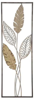 Produktbild von Mauro Ferretti Wanddekoration Blätter 30,5 x 1,9 x 91 cm Gold Silber