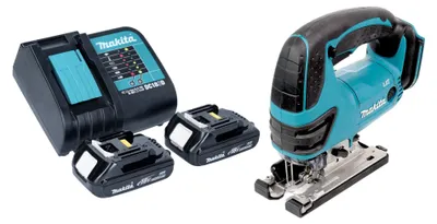 Immagine prodotto di Makita DJV 180 SYX seghetto alternativo a batteria 18 V 135 mm + 2x batteria 1,5 Ah + caricabatteria