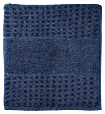 Produktbild von SCHIESSER Saunatuch Turin | Einfarbig | 100% Baumwolle | Flauschig & Saugstark | 75x200 cm | Dunkelblau