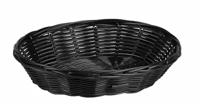 Produktbild von BROTKORB OBSTKORB 24x20cm Schwarz geflochten aus Kunststoff Brot Obst Korb Körbchen 34