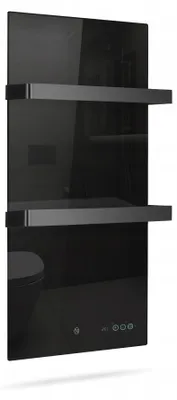 Produktbild von Termofol Bad-Infrarotheizung TF-LB400 aus Glas, Handtuchhalter, WLAN, 400 W, 46,5 x 84,5 cm, Schwarz