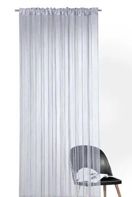 Produktbild von heimtexland ® Fadenstore Fadengardine Fadenvorhang Raumteiler Gardine Vorhang Insektenschutz Türvorhang  Typ121 Silber Grau 245x95 cm