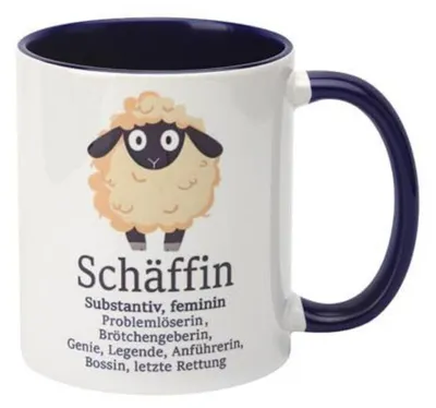 Productafbeelding van Koffiemok 330 ml, keramiek, grappig schapontwerp, cadeau voor collega of leidinggevende