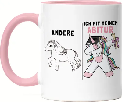 Produktbild von Andere Ich Mit Meinem Abi Tasse Rosa Einhorn Pferd Abschlussgeschenk Abitur Humorvoll