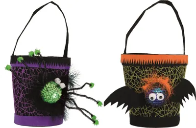 Produktbild von Rubies Trick or Treat Eimerchen Fledermaus o. Spinne, LED, Halloween Tasche Filz : 6290934 - Fledermaus Motiv: 6290934 - Fledermaus