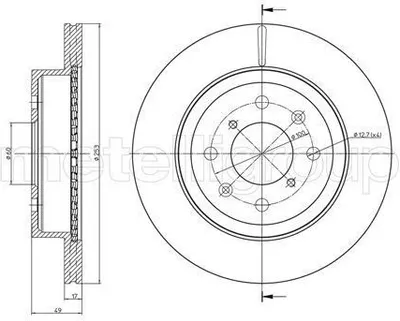Produktbild von 2x METELLI Bremsscheibe 23-0839C für OPEL AGILA (A) (H00) für SUZUKI IGNIS II