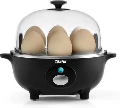 Produktbild von YASHE Eierkocher ZDQ-70B1, 7 Eier, 360 W, Pochierform, Schwarz