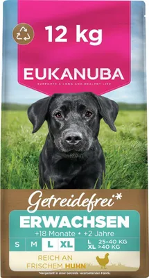 Obrázok produktu pre Eukanuba Bezobilné suché krmivo pre dospelé psy veľkých plemien, s kuracím mäsom, 12 kg