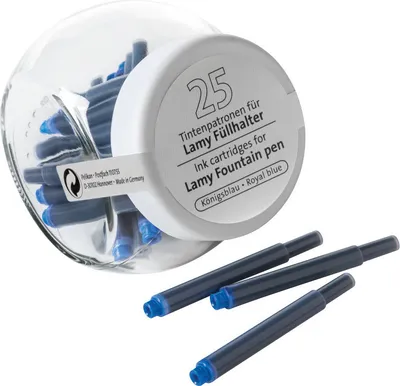 Obrázok produktu pre PELIKAN 105908 Atramentová náplň LTP pre plniace pero Lamy - kráľovská modrá, 25 kusov, sklo