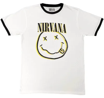 Produktbild von Nirvana Double Happy Face Ringer White L T-Shirt