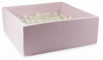 Produktbild von Trockenbecken 110x110x40 Velvet Soft Hellrosa mit 600 Bällen: transparent, perlmutt, opaleszierend