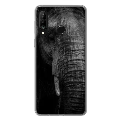 Produktbild von MuchoWow® Handyhülle Schutzhülle Hülle für Huawei P30 Lite Elefant - Tier - Porträt Silikon Softcase Handy Hülle - Handyhülle