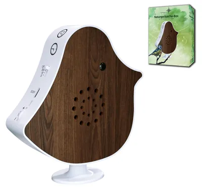 Image de Boîte de sons de la nature Northpoint - Boîte à sons d'oiseaux - Bois véritable - Détecteur de mouvement - USB-C - Noyer