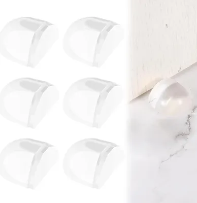 Produktbild von 6 Stück transparente Türstopper Erdball Fußbodenaufkleber Schutz Gummi transparent Wände Böden Möbel
