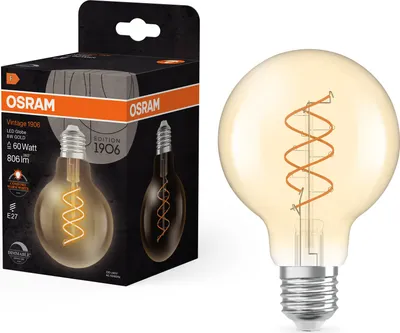 Obrázok produktu pre Led Lampa Vintage 1906 Cla60 G80 Gold 60 Dim 8W/922 E27 Ledvance