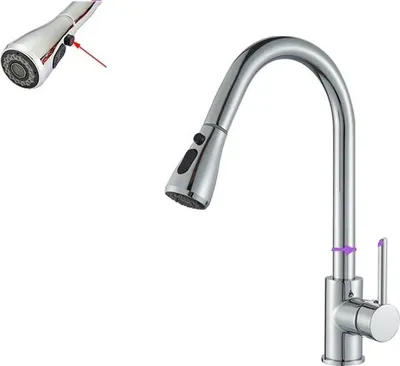 Obrázek produktu pro Kuchyňská baterie, senzorová technologie, matný černý povrch