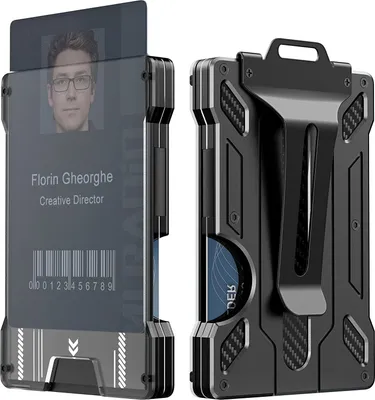 Immagine prodotto di INF Portatessere RFID per 6 tessere e portatessere ID con clip Nero