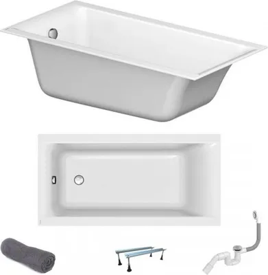 Produktbild von Cersanit | Badewanne - Larga Slim Badewanne - 160x75 Cm - Mit Syphon - Rechteckig - Acrylwanne - Weiß