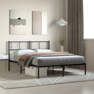 Produktbild von Maison Exclusive - Bettgestell mit Kopfteil Metall Schwarz 120x190 cm