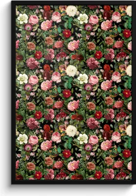 Produktbild von MuchoWow® MuchoWow® Gerahmtes Poster Pfingstrose - Blumen - Collage 60x90 cm - Poster mit zchwarzem Bilderrahmen - Kunst
