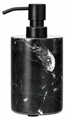 Produktbild von Rund geschliffener Seifenspender aus schwarzem Marquina Marmor für das Badezimmer