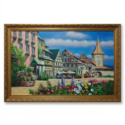 Produktbild von Handgemalte Bilder Handgemaltes Ölgemälde mit Holzrahmen 120×80 cm