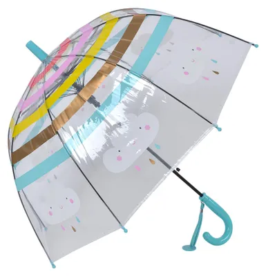Produktbild von Clayre & Eef Kinderregenschirm Ø 65x65 cm Blau Kunststoff Wolken