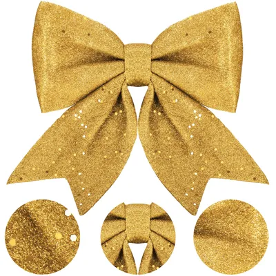 Image de Ruban de Noël avec paillettes 19,5 x 21 cm doré, décoration de Noël