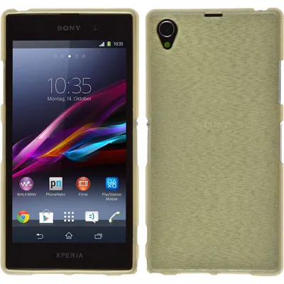 Produktbild von PhoneNatic Case kompatibel mit Sony Xperia Z1 - gold Silikon Hülle brushed + 2 Schutzfolien