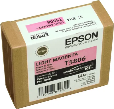 Produktbild von Epson Singlepack Light Magenta T580600, Magenta, Tinte auf Pigmentbasis, 80 ml, 1 Stück(e), Einzelpackung