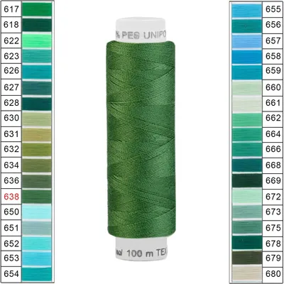 100m / 1 Spule Unipoly 120 TEX14x2 Polyester grün