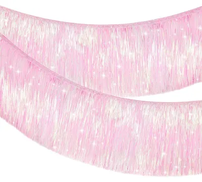 Image de Guirlande décorative rose holographique scintillante, 2 mètres x 20 cm, pour fêtes