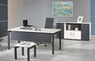 Produktbild von Komplettbüro Eckbürotisch Büromöbel 3tlg Holz Set Grau Computermöbel