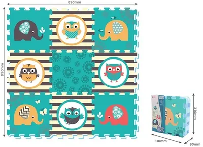 Obrázok produktu pre SUN TA TOYS Penové puzzle Sovy a slony (29x29)