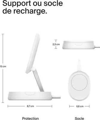 Produktbild von Magnetische Qi2 Ladestation Belkin, 15W, Kabelloses Laden, Weiß