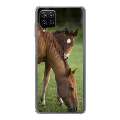 Produktbild von MuchoWow® Handyhülle Schutzhülle Hülle für Samsung Galaxy A12 Pferde - Gras - Porträt Silikon Softcase Handy Hülle - Bild
