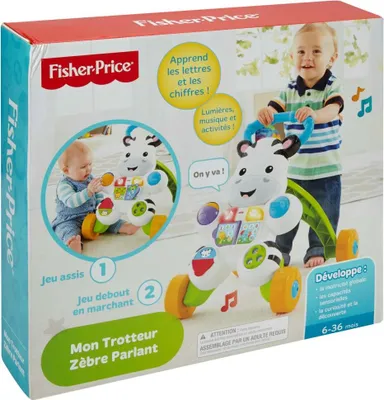 Produktbild von Fisher-Price Learn with Me Zebra Walker, 4 Rad/Räder, Kunststoff, Mehrfarbig