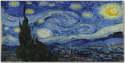 Produktbild von Coloray - Bild aus Glas - 120x60 cm - wanddekoration wohnzimmer glasblock mit bild gehärtetes Glas Dekoration Küche - Van Gogh Sternennacht