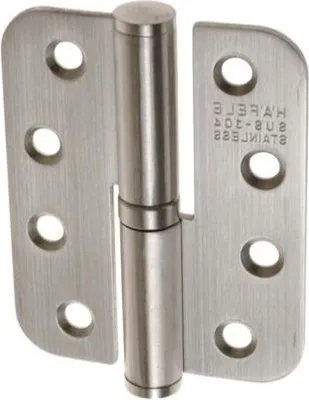 Zdjęcie produktu dla Zawias górny, stal nierdzewna polerowana, DL 80x62 mm, lewy, fi 12 mm, waga skrzydła 40 kg. - należy użyć 3 szt.
